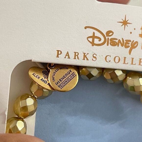 Disney Alex & Ani Beauty and The Beast Gold Pearl Wrap Bracelet - Picture 7 of 10